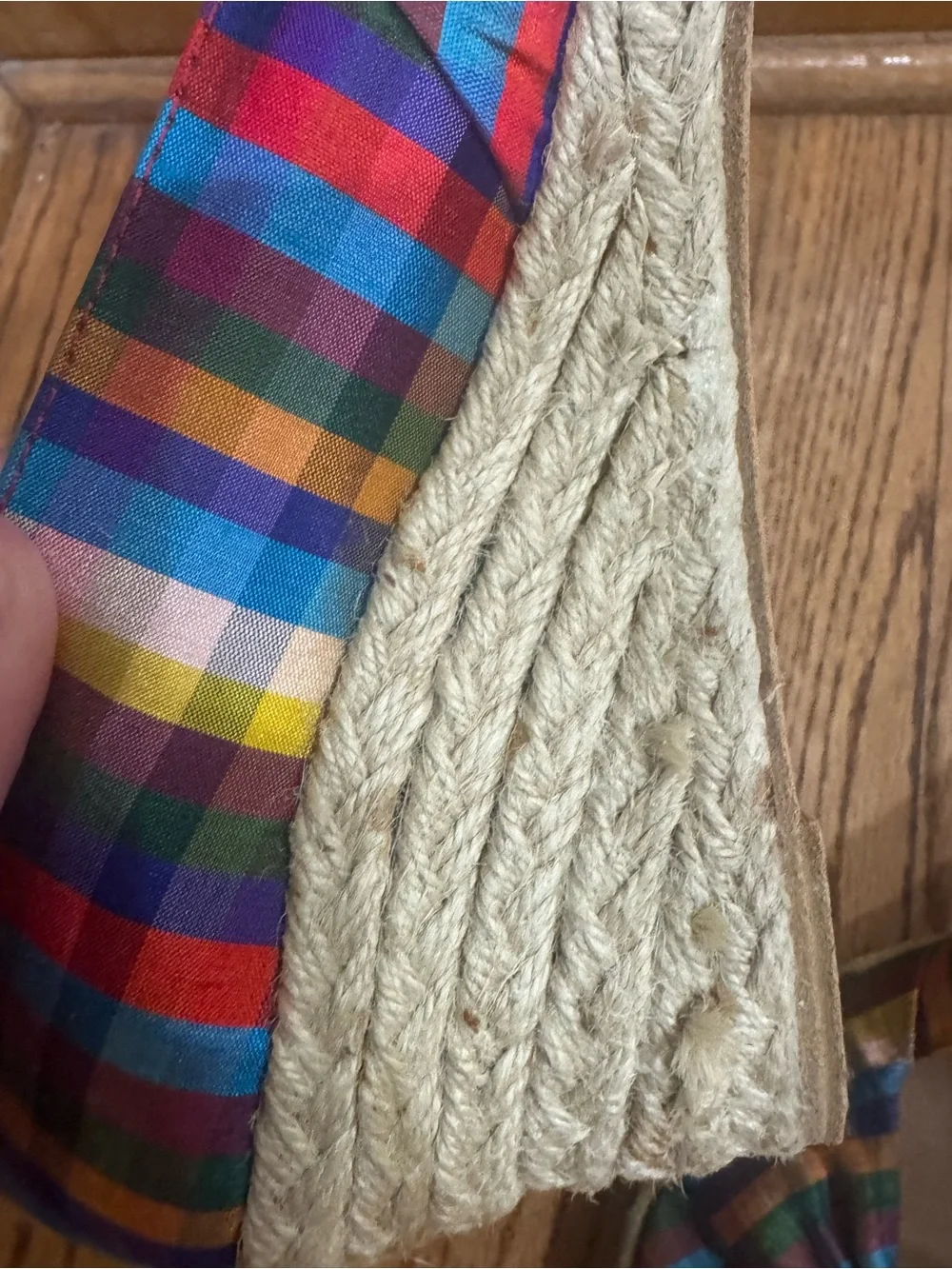 Women’s Liz Claiborne Multicolor Plaid Wedge Shoes Size 7.5